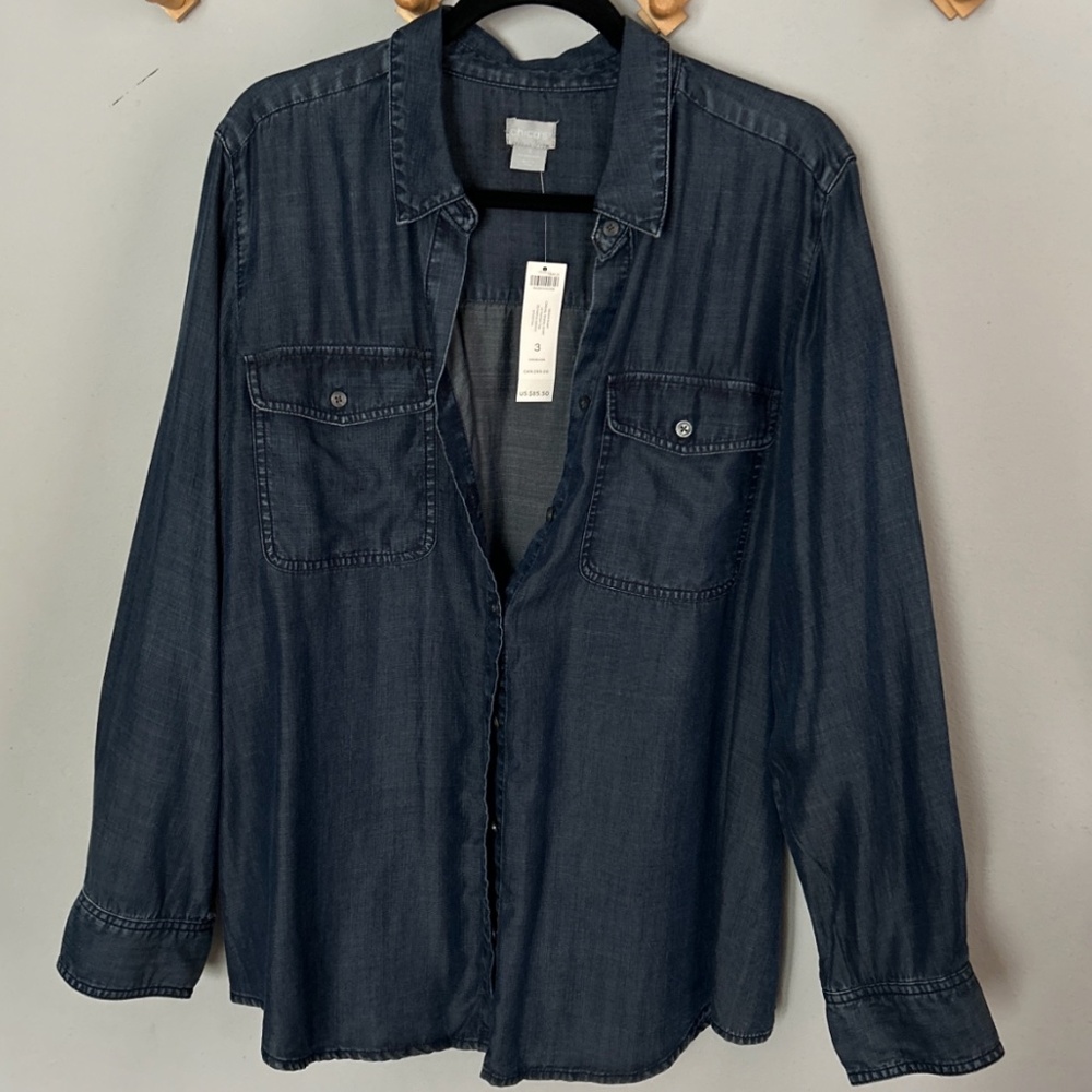 New Chico’s denim shirt/blouse